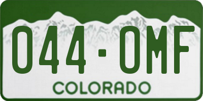 CO license plate 044OMF