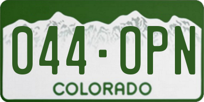 CO license plate 044OPN