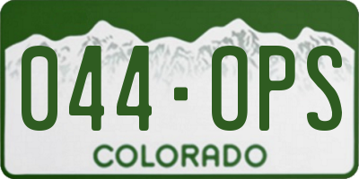 CO license plate 044OPS