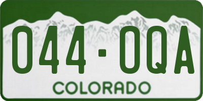 CO license plate 044OQA
