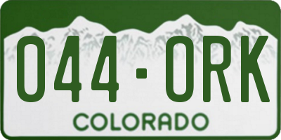 CO license plate 044ORK