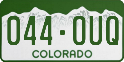 CO license plate 044OUQ