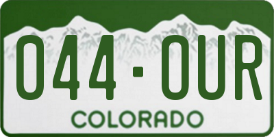 CO license plate 044OUR