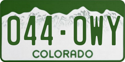 CO license plate 044OWY