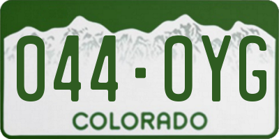 CO license plate 044OYG