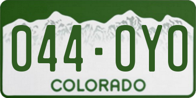 CO license plate 044OYO