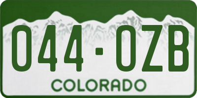 CO license plate 044OZB
