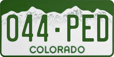 CO license plate 044PED