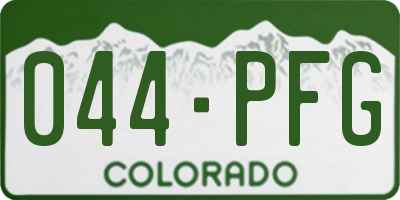 CO license plate 044PFG
