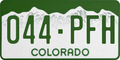 CO license plate 044PFH