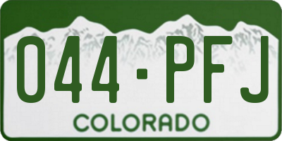 CO license plate 044PFJ