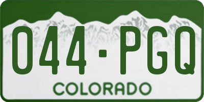 CO license plate 044PGQ