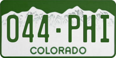 CO license plate 044PHI