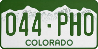 CO license plate 044PHO