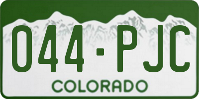 CO license plate 044PJC