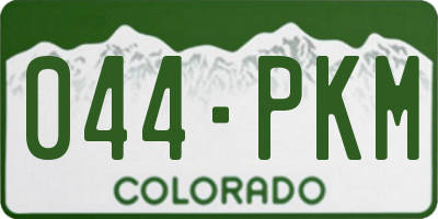 CO license plate 044PKM