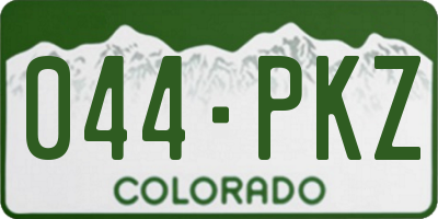 CO license plate 044PKZ