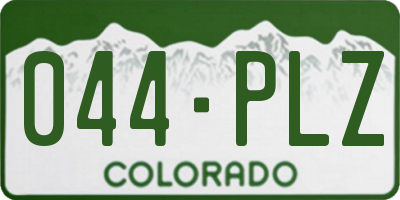 CO license plate 044PLZ