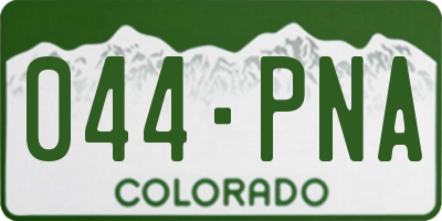 CO license plate 044PNA