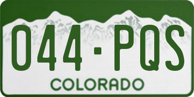 CO license plate 044PQS