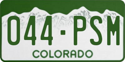CO license plate 044PSM