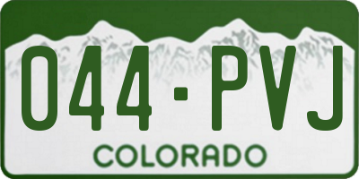 CO license plate 044PVJ