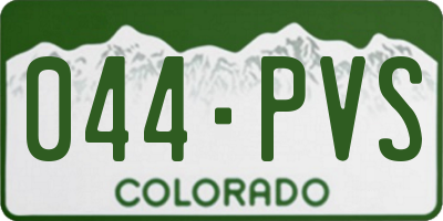 CO license plate 044PVS