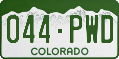 CO license plate 044PWD