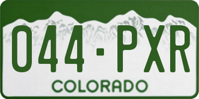 CO license plate 044PXR