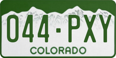 CO license plate 044PXY
