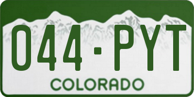 CO license plate 044PYT