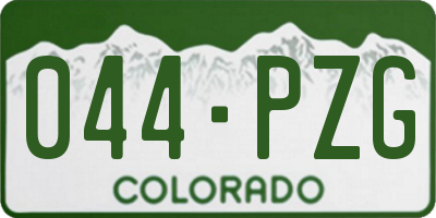 CO license plate 044PZG