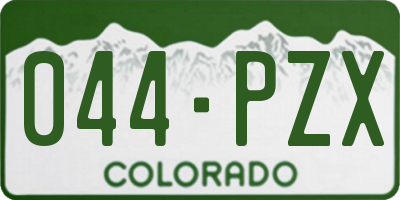 CO license plate 044PZX