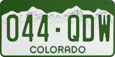 CO license plate 044QDW