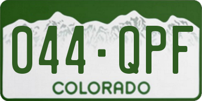 CO license plate 044QPF