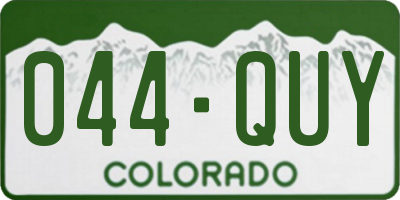 CO license plate 044QUY