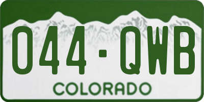 CO license plate 044QWB