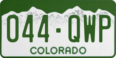 CO license plate 044QWP