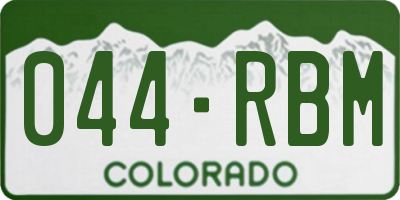 CO license plate 044RBM