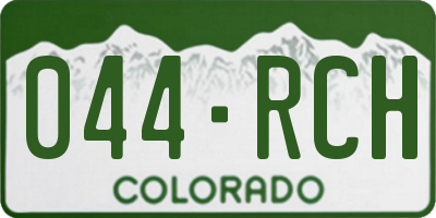 CO license plate 044RCH