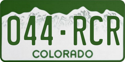 CO license plate 044RCR