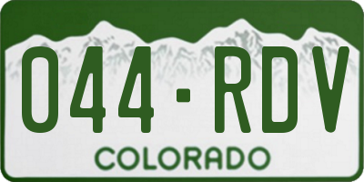 CO license plate 044RDV