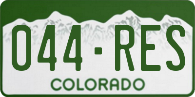 CO license plate 044RES