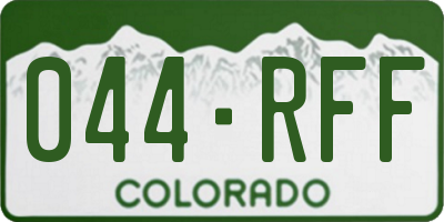 CO license plate 044RFF