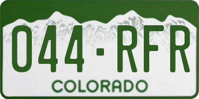 CO license plate 044RFR