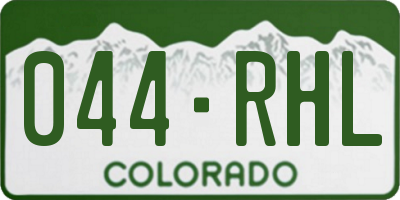 CO license plate 044RHL
