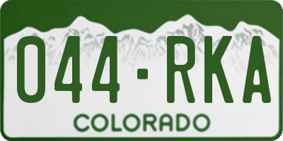 CO license plate 044RKA