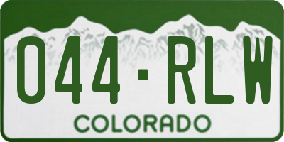 CO license plate 044RLW
