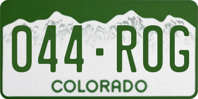 CO license plate 044ROG