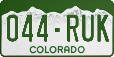 CO license plate 044RUK